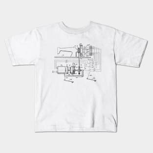 Driving Arrangements for Sewing Machine Vintage Patent Hand Drawing Kids T-Shirt